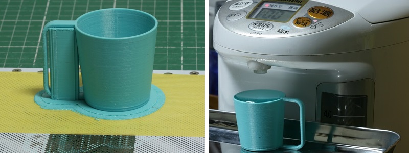 カップを作って熱湯テストを実施しました。