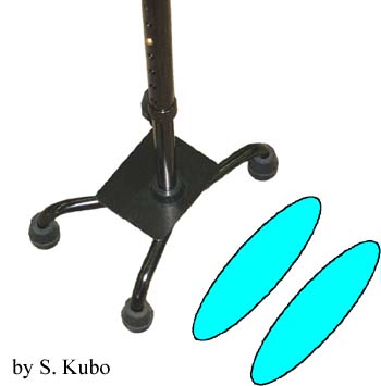 杖と足の位置関係を示す写真